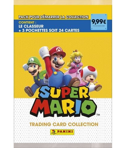 Cartes Panini - Super Mario - Starter Pack (1 Classeur +3 Pochettes De 8 Cartes)